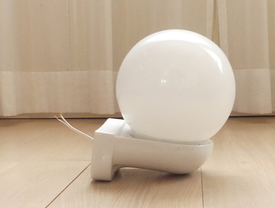 Image 1 of Ceramic sphere lamp, wall light, sphere lamp, white opal glass, 1930s, UK1aeb