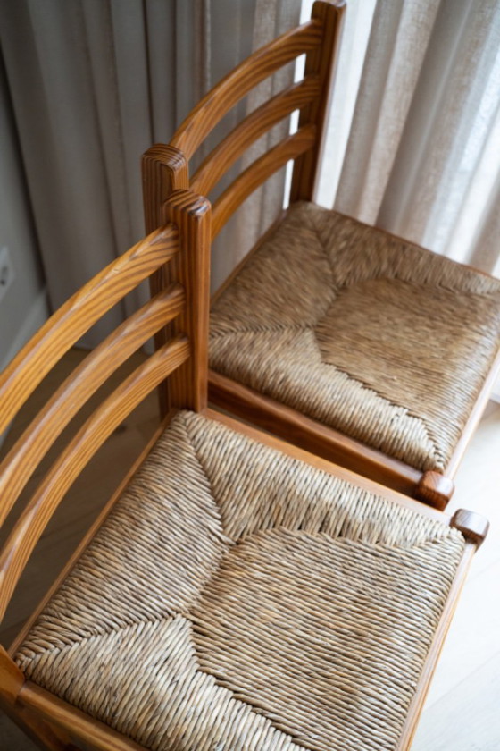 Image 1 of Set di 2 sedie vintage in legno di pino