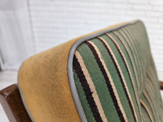 Dänischer Sessel aus den 1960er Jahren, Möbelwolle, Buchenholz – Wood, Wool (photo 4 of 17)