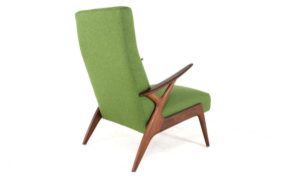 Image 1 of Vintage fauteuil stoel groen gestoffeerd 