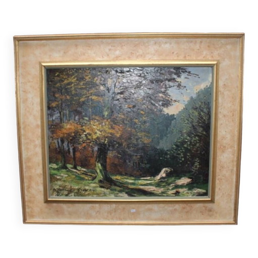 The painting "Beginning of autumn". – schilderijen tekeningen, Canvas