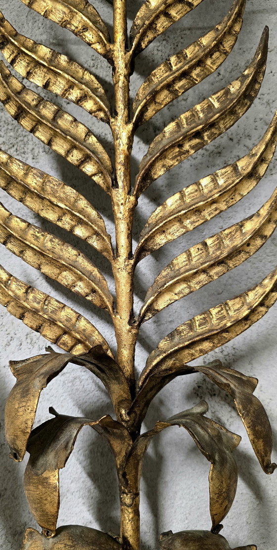 Image 1 of Coppia di grandi appliques dorate 1950