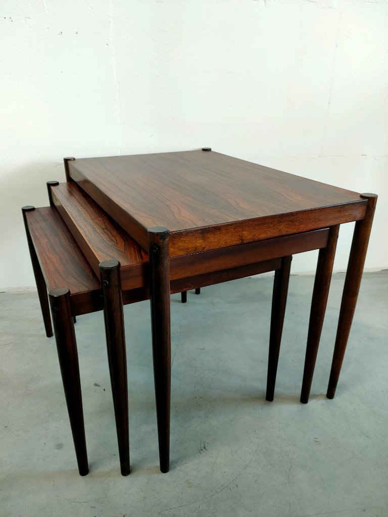 Vintage rosewood Scandinavian/Danish side tables plant table coffee table (nest)