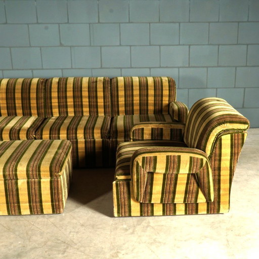 Mid-century modular seating area/seating group – velvet – 1970s