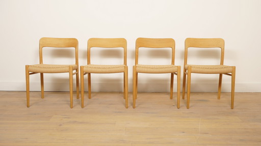 4 x Vintage Dining Chairs | Niels Otto Møller | Model 75 | Oak