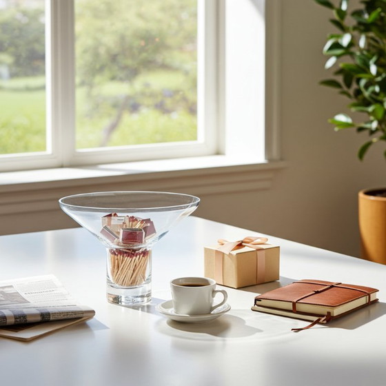 Image 1 of Vase Krosno Bonny avec base à bulles et autocollants d'origine