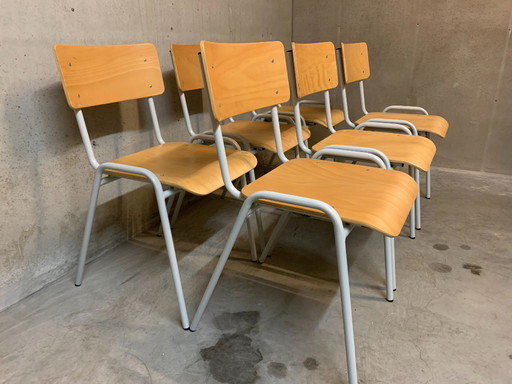 6 X Stackable Industrial Chair