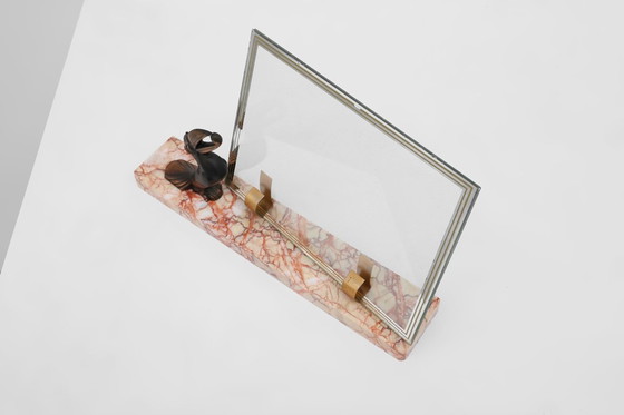 Image 1 of Cornice Art Déco con scultura di tucano di Guénot, Francia, circa 1920