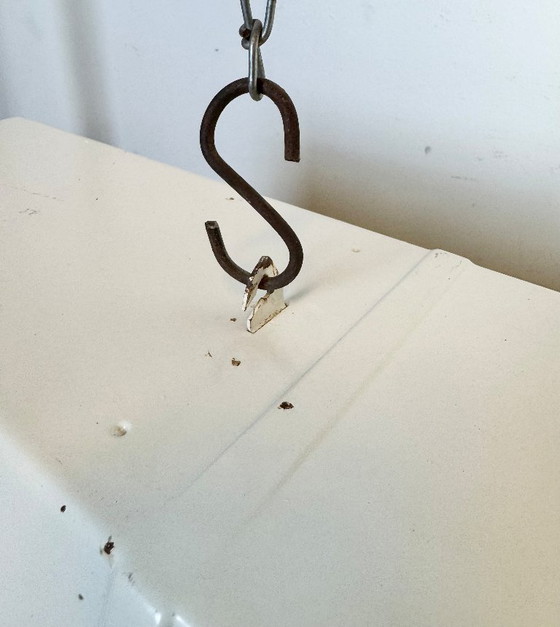 Image 1 of Tube lumineux suspendu industriel beige de la marque Famor, années 1970