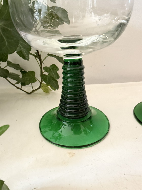 Image 1 of Set of 2 Roemer wine glasses from the 1970s