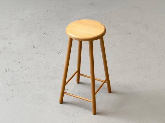 Sgabello da Bar Vintage in Legno Massiccio – Forma Semplice Mid-Century – Sgabelli (photo 6 of 11)
