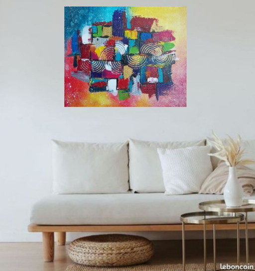 Tableau original signé 2Luss’Art : “CLAIRVALLON”. Peinture abstraite de format 61x50