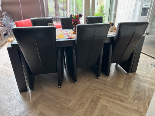 6x Goossens Rocco echt lederen stoelen met relaxfunctie