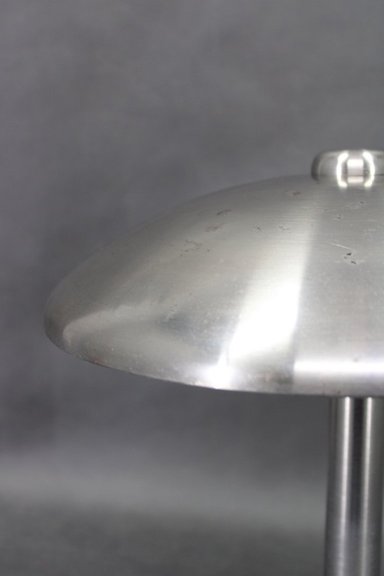 Image 1 of 1930s Art Deco Nickel Mushroom Table Lamp Europe