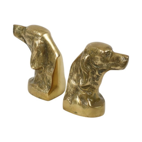 Image 1 of Fermalibri in ottone con cani setter irlandesi