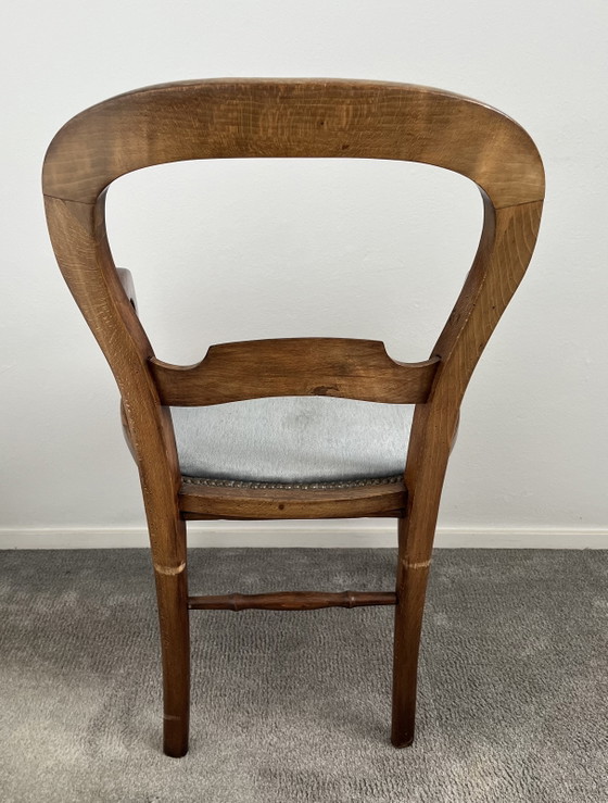 Antieke Biedermeierstijl armstoel – Fauteuils, Velvet, Wood (photo 4 of 5)
