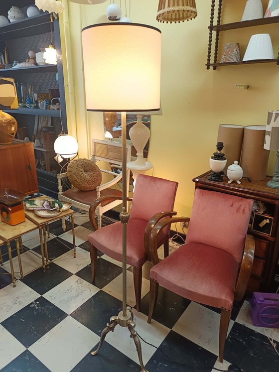 Image 1 of Dreibein-Stehlampe aus Messing, um 1950
