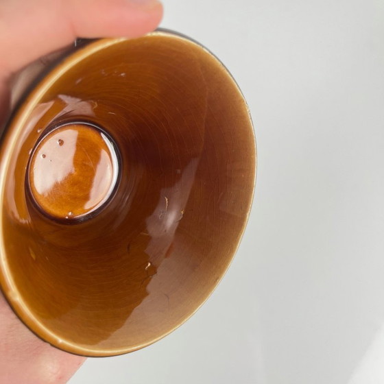 Image 1 of "Domino" coffee/tea cup duo, Sarreguemines, 1960