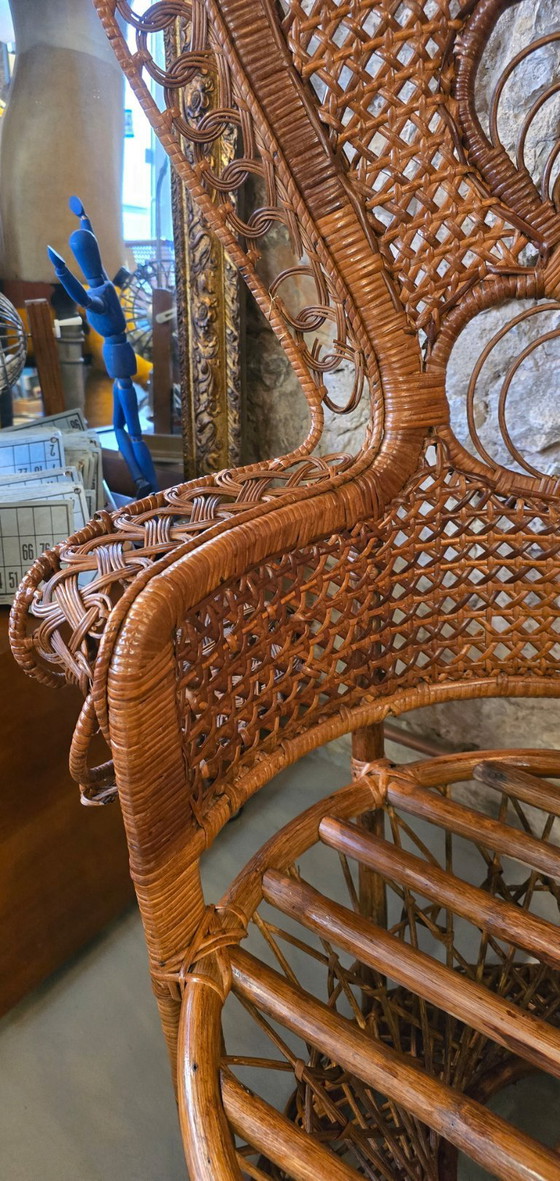 Image 1 of Emmanuelle fauteuil van gevlochten rotan, 1970