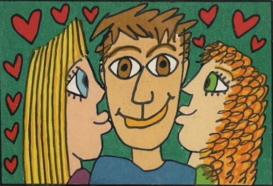 Image 1 of Original-Siebdruck von James Rizzi: "Es ist schön, geliebt zu werden, 2002"