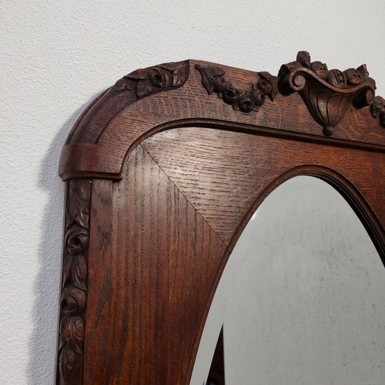 Image 1 of Specchio antico da camino rurale, taglio sfaccettato a specchio