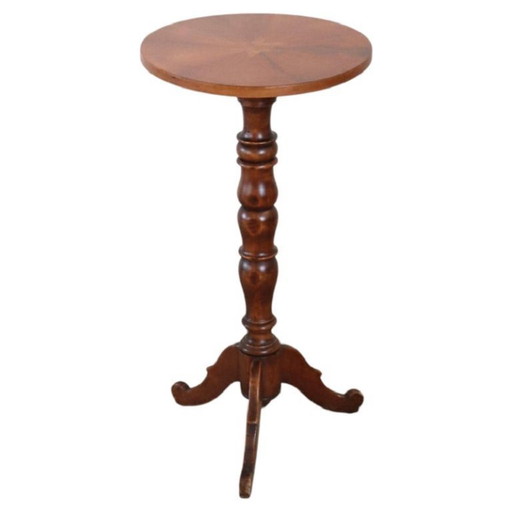 Vintage Pedestal Table in Walnut, Italy 1990s