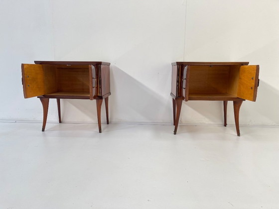 Image 1 of 1950s Italian Mid-Century pair of side cabinets - night stands