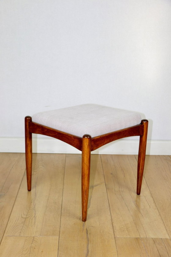 Image 1 of Edmund Homa stool beige-cream seat - structural fabric