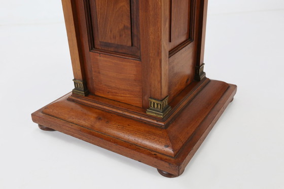Image 1 of 20th Century Antique Style Brass and Wood Console Table or Pedestal