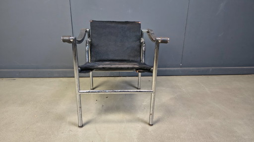 LC-1 Chair in black Ponyskin by Le Corbusier for Cassina 1970s