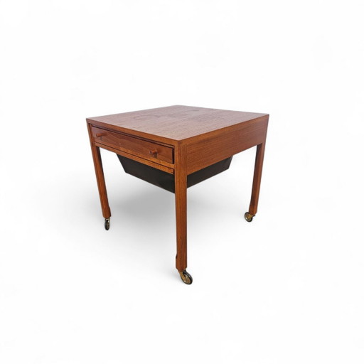 Table à Coudre Mid-Century Modern en Teck, Danemark, Années 1950-1960