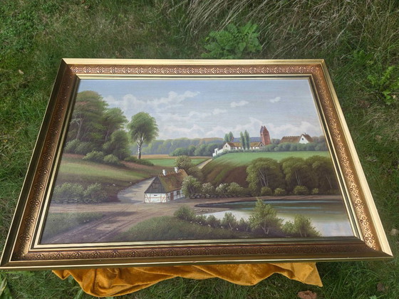 Dipinto a olio paesaggistico originale di metà secolo di Inge Basballe – Dipinti e disegni, Tela (photo 5 of 11)