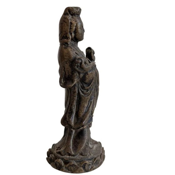 Guanyin Reisbeeld – Antiek Brons, Persoonlijke Bescherming kavel 145 – Beeldhouwkunst, Bronze (photo 3 of 6)