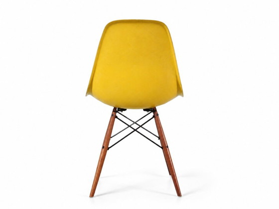 Set van 4 DSW Charles Eames stoelen - Gele glasvezel Herman Miller editie – Eetkamerstoelen, Fiberglass (photo 10 of 18)