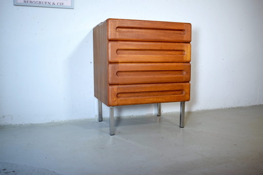 Danish Teak Dresser Vintage cabinet Schrank Kommode Chrom legs 
