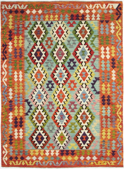Original Old Style Kelim Afghan 247 X 176 Cm Top condition