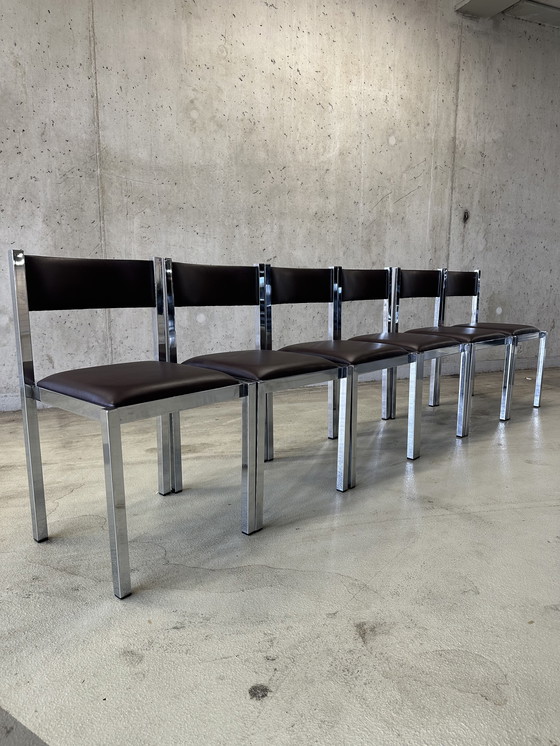 Image 1 of Set/6 sedie da pranzo vintage di design italiano Cidue