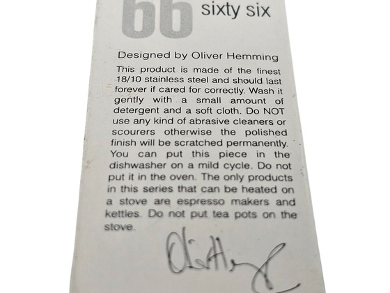 Image 1 of Oliver Hemming design - Sixty six (66) 18/10 stainless - Coffee pot - Milk jug - Sugar bowl - Memphis style - 1990's