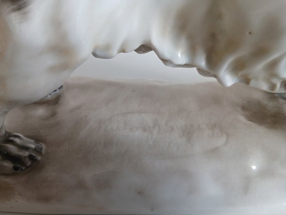 Image 1 of Gyorgy Vastagh Herend, groot porseleinen beeld Ierse Setter