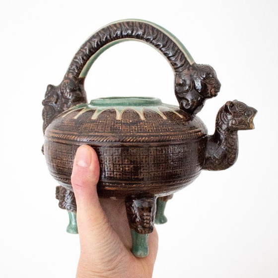 Image 1 of Teiera vietnamita vintage Bien Hoa, decorata con figure mitologiche.