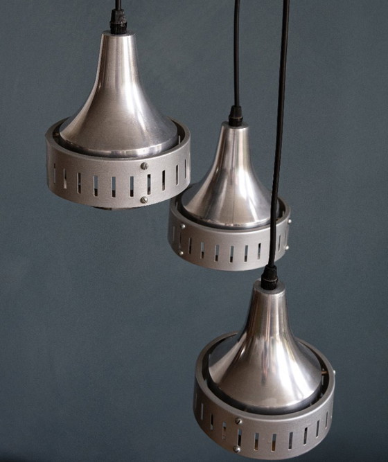 Image 1 of Lampada a sospensione vintage a cascata in argento di Lakro Amstelveen