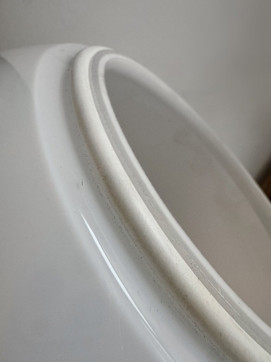 Image 1 of Vintage Limburg witte opaline eivormige kroonluchter