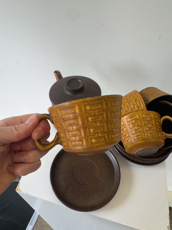Vintage Ceramano Tea Set 'Epsilon' 1960s with Geometric Relief Pattern – Tableware, Ceramic (photo 7 of 11)