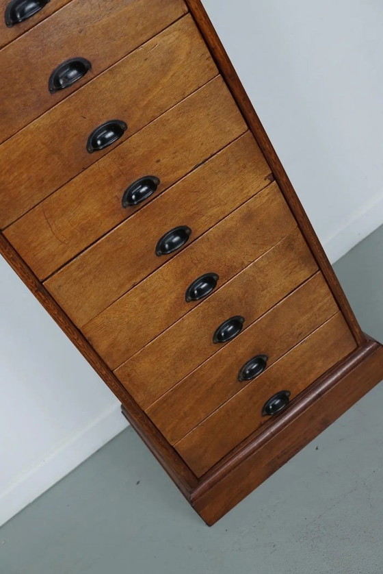 Image 1 of Armario de farmacia/archivador antiguo holandés de madera de álamo, años 50