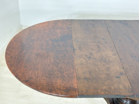 Image 1 of Gründerzeit dining table / round extendable table / kitchen table / vintage dining table