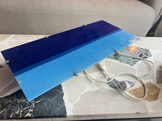 Vintage IKEA Gyllen Wall Lamp – Design Julia Treutiger (1990s) – Blue Glass – Wall lights, Metal (photo 3 of 6)
