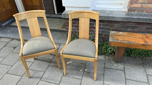 6 chaises de salle à manger classiques de style Biedermeier