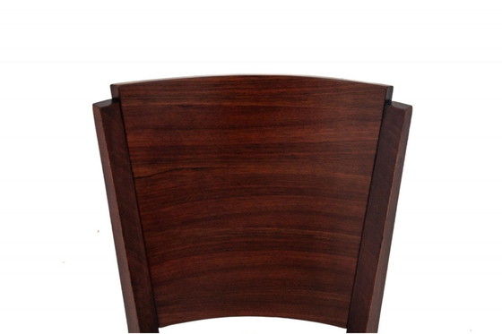 Image 1 of  zoom_in Original walnut extendable table, designed by Louis Majorelle, with 6 Art Deco chairs.