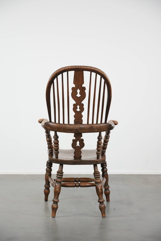 Image 1 of Antiker englischer Windsor-Stuhl mit hoher Rückenlehne aus dem 18. Jahrhundert
