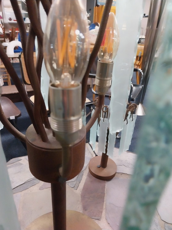 Image 1 of Juego de 3 lámparas de mesa de Brand van Egmond "detrás del cristal esmerilado"